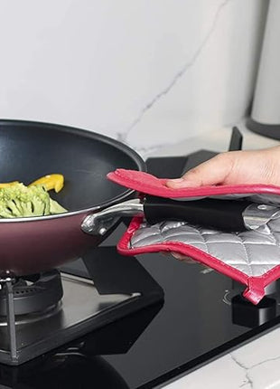 Pot Holders Cotton Made Machine Washable Heat Resistant Potholder, Pot Holder, Hot Pads, Trivet for Cooking and Baking (5, Red)