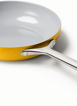 Caraway Nonstick Ceramic Frying Pan (2.7 qt, 10.5") - Non Toxic, PTFE & PFOA Free - Oven Safe & Compatible with All Stovetops (Gas, Electric & Induction) - Marigold