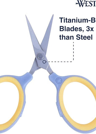 Westcott 2.5" Fine-Tip Craft Scissors with Titanium-Bonded Blades for Crafting, Sewing & More