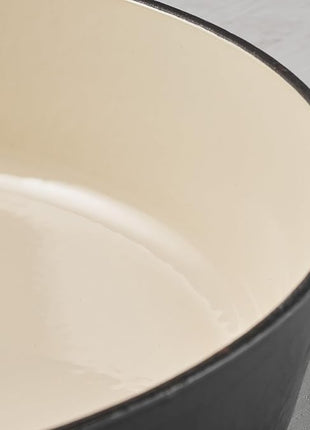 Tramontina Bestow Enameled Cast Iron Dutch Oven Pot with Lid, Round 5.5-quart, Smoke (Gold Knob)