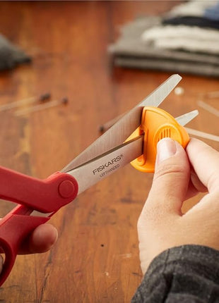 Fiskars All-Purpose Left-Handed Scissors, Gifts for Mom, Ergonomically Contoured, Stainless Steel, 8", Red