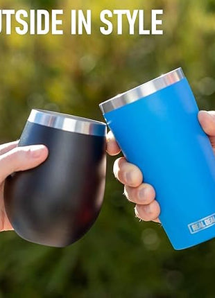 Stainless Steel Unbreakable Wine Tumblers: Stemless Camping Wine Glasses, NO LIDS, Cool Outdoor 18 oz Metal Wine Glass Set of 4 - Portable for Pool, Picnic - Drinking Cups for Outdoors