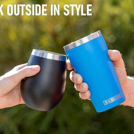 Stainless Steel Unbreakable Wine Tumblers: Stemless Camping Wine Glasses, NO LIDS, Cool Outdoor 18 oz Metal Wine Glass Set of 4 - Portable for Pool, Picnic - Drinking Cups for Outdoors