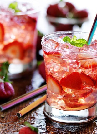 [24 PCS] Value Pack Reusable Stainless Steel Straws in Bulk Extra Long 10.4 inch Colorful,Tomorotec Metal Straw Sets with Cleaning Brushes,12 Straight 12 Bent For Tumblers Beverage Drink Cocktail