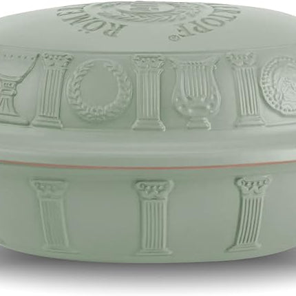 Romertopf Clay Roaster | 40 Years Anniversary Edition | Non-Stick Dutch Oven | Healthy Pot Cooking | Clay Baker | Versatile Cooking Vessel - 3.7 Quarts (3.5 Liters) for up to 6 people - Green