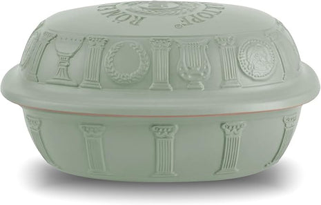 Romertopf Clay Roaster | 40 Years Anniversary Edition | Non-Stick Dutch Oven | Healthy Pot Cooking | Clay Baker | Versatile Cooking Vessel - 3.7 Quarts (3.5 Liters) for up to 6 people - Green
