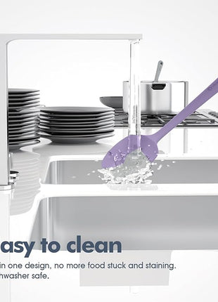 5 Pieces Silicone Spatula Set, Food Grade Rubber Spatula, Upgrade Strong Handle with Ergonomic Grip, Heat Resistant Up to 600°F for Nonstick Cookware, Cooking Purple