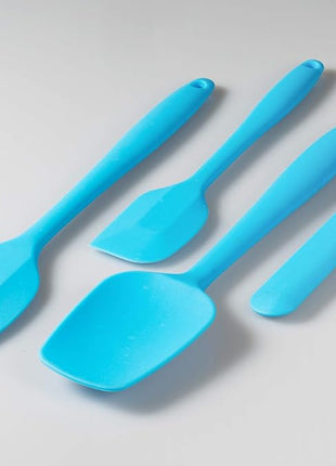 4 Piece Silicone Spatula Set, Flexible Heat Resistant Non-scratch Baking Cooking Rubber Spatulas with Stainless Steel Core, Blue