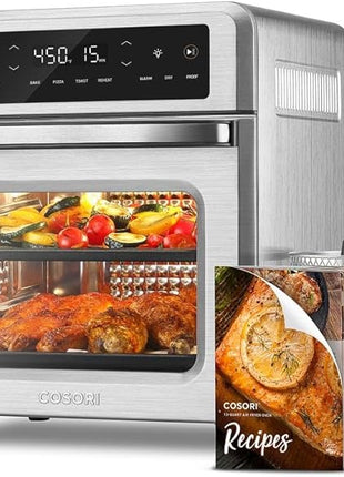 COSORI 11-in-1 Air Fryer Oven , 13Qt Small Footprint Airfryer combo with Rotisserie, Toast, Bake, Roast, Reheat Functions and more, Recipe Book & 6 Accessories Included, Perfect for Small Contertop