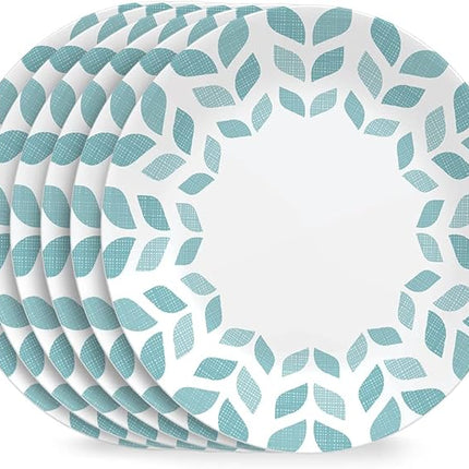 Corelle Global Collection Vitrelle 6-Piece Dinner Lunch Set, Triple Layer Recycled Glass, Lightweight Eco-Friendly Round 8-1/2-Inch Plates Set, Northern Pines