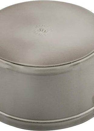Staub Cast Iron Round Dutch Oven, Made in France, Graphite Grey, 4-qt, Serves 4-6 people