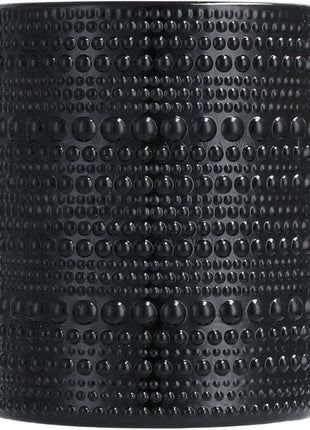 Fortessa Jupiter Beaded Hobnail Glass, 10 Ounce Double Old Fashioned (Set of 6), Obsidian Black