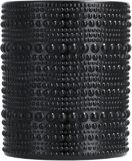 Fortessa Jupiter Beaded Hobnail Glass, 10 Ounce Double Old Fashioned (Set of 6), Obsidian Black