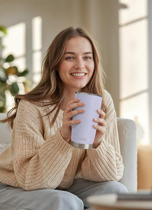 SANDJEST Blue Tumbler 20oz Stainless Steel Double Wall Vacuum Insulated, Travel Coffee Cup, Gifts for Men Women Birthday Christmas