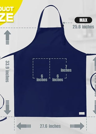 ROTANET Extra Large Apron for Men Adjustable Bib Aprons with 2 Pockets Cooking Kitchen Women Chef Water & Oil Resistant