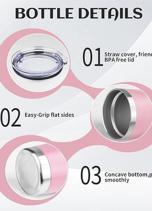 StarSpeed 20oz Tumbler Bulk with Lid, Stainless Steel Insulated Tumblers Double Wall Vacuum Insulated Travel Mug, Powder Coated Coffee Cups for Hot and Cold Drinks(Lght Pink,1)