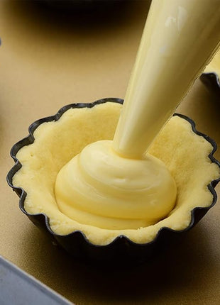 12 Packs Egg Tart Mold, Size 2.6 x 0.9inch, Cupcake Cake Muffin Mold Tin Pan Baking Tool, Carbon Steel