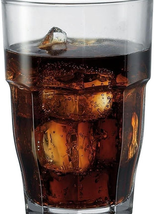 Bormioli Rocco Rock Bar Stackable Beverage, Set Of 6 Dishwasher Safe Drinking Glasses For Soda, Juice, Milk, Coke, Beer, Spirits – 12.5oz Durable Tempered Glass Water Tumblers For Daily Use