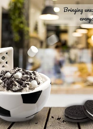 MAX'IS Creations The Soccer Mug with a Goal, Kids Christmas Gift Toy Cup for Kids Boys 8-12 12-14 Girls Coach Gifts Men, Mom Gifts, Funny Coffee Mug Soccer Ball Cereal Bowl, 14oz