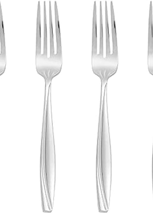 Oneida Silverware Set, Camlynn Everyday Flatware 4-Piece Salad Forks Set, Service For 4, 18/0 Stainless Steel, Mirror Finish, Dishwasher Safe, Home And Kitchen Utensils (Silver, 4 Piece)