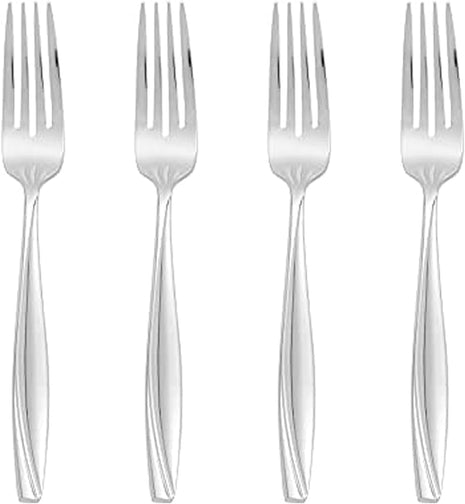 Oneida Silverware Set, Camlynn Everyday Flatware 4-Piece Salad Forks Set, Service For 4, 18/0 Stainless Steel, Mirror Finish, Dishwasher Safe, Home And Kitchen Utensils (Silver, 4 Piece)