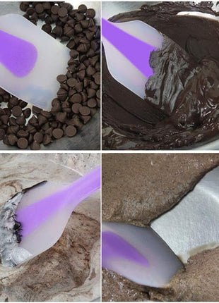 Silicone Spatulas Set of 4 - Heat Resistant Non-Stick Flexible Rubber with Solid Stainless Steel Core Kitchen Essential Gadget Premium Scraper Spoon Set - Seamless, Dishwasher Safe, 2 Size