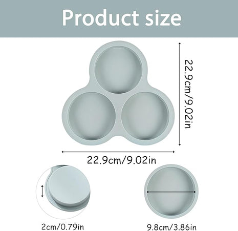 Silicone Egg Molds for Oven 2 Pcs, 4 Inch Silicone Muffin Top Pan Jumbo for Air Fryer, Nonstick Hamburger Bun Pans for Baking, Round Egg Mold for Breakfast Sandwiches Pie Tart Cake, Grey