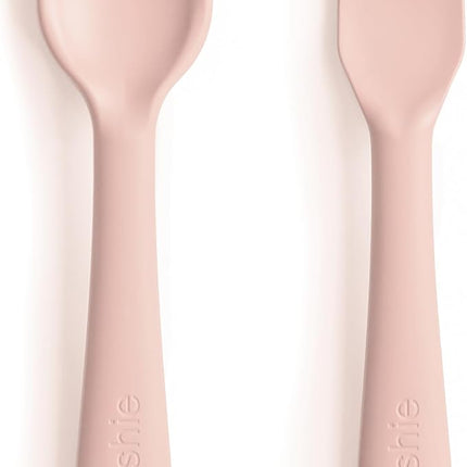 mushie Flatware Fork and Spoon Set For Kids | Made in Denmark (Blush)