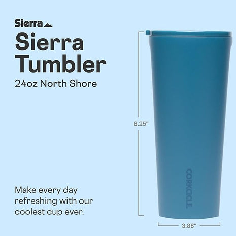 Corkcicle Classic Tumbler - Keeps Drinks Cold for 9 Hours & Hot for 3 - Triple-Insulated Stainless Steel - Holiday Tumbler Gift - 24 oz - North Shore