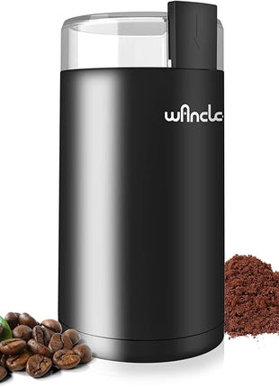 Wancle Electric Coffee Grinder, Spice Grinder, One Touch Coffee Mill for Beans, Spices and More, with Clean Brush Black
