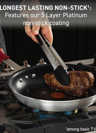 T-fal Professional VX3 Brushed Nonstick Fry Pan with Stainless Steel Handle 8.5Inch, Oven Broiler Safe 400F, Cookware, Pots and Pans, Skillet, Restaurant & Business Grade, Certified NSF and CBA, Black