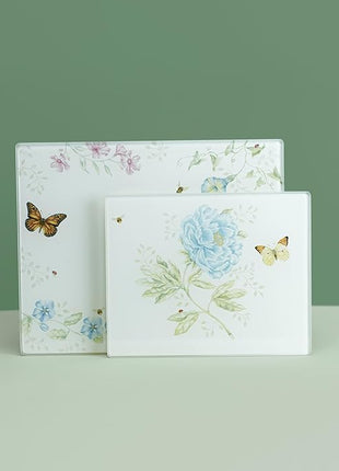 Lenox Butterfly Meadow Large Glass Cutting Board, 2.95 LB, Multi