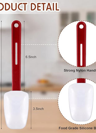 Set of 3 High Temp Silicone Spatulas Heat Resistant Rubber Commercial Heavy Duty Silicone Scraper Spatula with Handle for Kitchen Baking Cooking(10 x 2 Inches,Spoon Spatula)