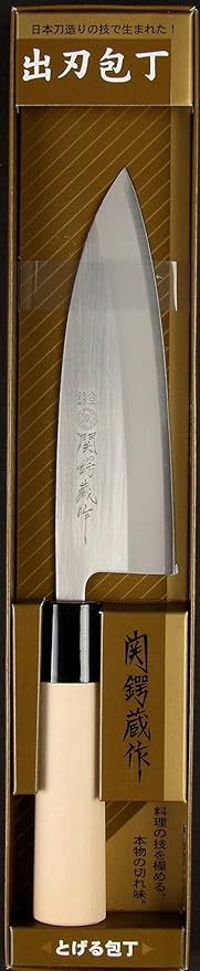 JapanBargain, Deba Knife Made in Japan, 6.25 Inch High Carbon Stainless Steel Fish Butchering Knife, Single Bevel Blade with Wooden Handle, Japanese Chef Knife for Seafood, Seki City Cutlery