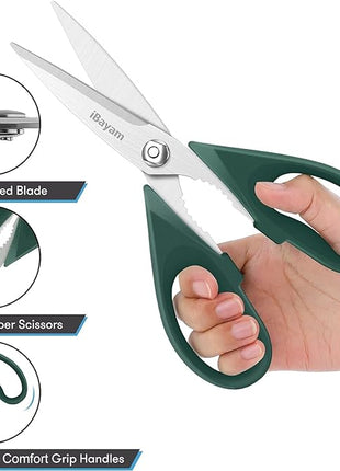 Gifts for Dad from Daughter Son, BEST DAD Tool Shears, iBayam Kitchen Scissors All Purpose Heavy Duty Meat Scissors Poultry Shears, Dishwasher Safe Stainless Steel Utility Scissor