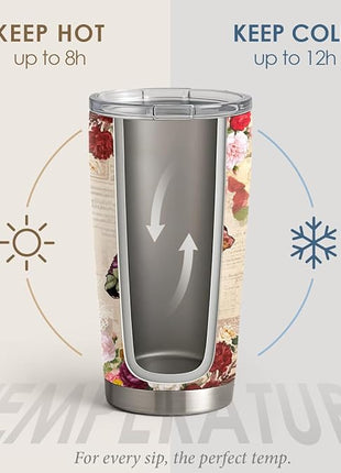 SANDJEST Best Nana Ever Tumbler Gift for Grandmas from Grandkids - 20oz Floral Insulated Stainless Steel Travel Mug Granny Christmas, Birthday, Mother's Day Gifts for Nana, Gigi from Grandchildren