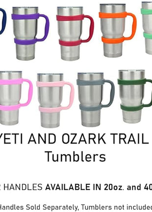 F-32 Handle - 19 COLORS - 30oz Size - Compatible with 30 oz YETI and 30 oz. OZARK TRAIL Tumbler Travel Mug (30OZ, STRAWBERRY RED)