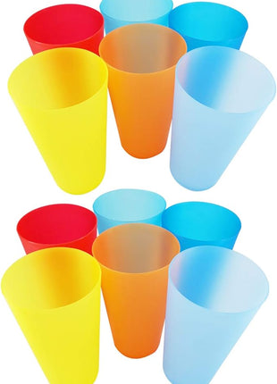 Reusable Plastic Cups 32 oz - Large Cups Dishwasher Safe - BPA Free Plastic Tumblers Drinking Glasses set of 12 - Unbreakable Big Cup for Kitchen Party Camping Outdoor