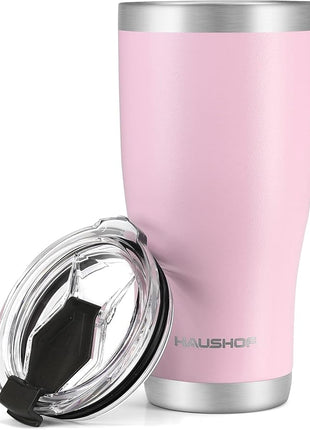 HAUSHOF 20 oz Tumbler, Stainless Steel Vacuum Insulated Coffee Tumbler Water Cup, Double Wall Travel Mug with Lid, Perfect for Hot and Cold Drinks