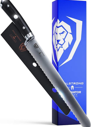Dalstrong Serrated Bread Knife - 10 inch - Gladiator Series Elite - Forged High-Carbon German Steel - G10 Handle Kitchen Knife - Sheath Included - Razor Sharp Slicer - Slicing Knife - NSF Certified