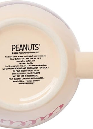 Silver Buffalo Peanuts Snoopy Leaves are Falling, Autumn is Calling Wide Rim Ceramic Mug, 16 Ounces