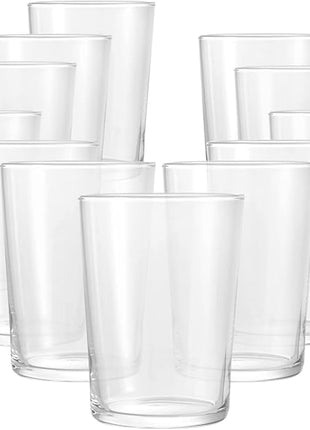 Bormioli Rocco Bodega Collection Glassware – Set Of 12 Maxi 17 Ounce Drinking Glasses For Water, Beverages & Cocktails – 17oz Clear Tempered Glass Tumblers, Transparent