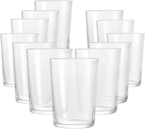 Bormioli Rocco Bodega Collection Glassware – Set Of 12 Maxi 17 Ounce Drinking Glasses For Water, Beverages & Cocktails – 17oz Clear Tempered Glass Tumblers, Transparent