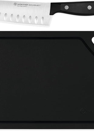 WÜSTHOF Gourmet 5" Santoku & 10" Black Cutting Mat Set