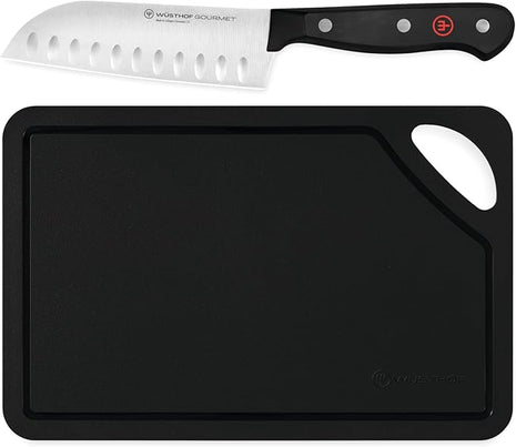 WÜSTHOF Gourmet 5" Santoku & 10" Black Cutting Mat Set