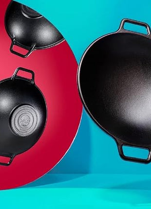 Lodge BOLD 14 Inch Seasoned Cast Iron Wok; Design-Forward Cookware