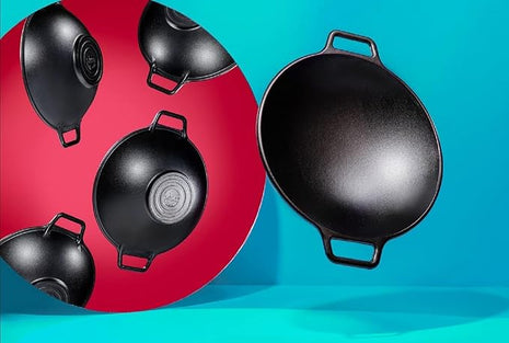 Lodge BOLD 14 Inch Seasoned Cast Iron Wok; Design-Forward Cookware