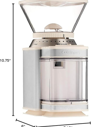 Cuisinart Coffee Grinder, Electric One-Touch Automatic Burr Coffee Grinder with 18-Position Grind Selector, Cup Size Selector for 4 – 18 Cups, Cream Stainless Steel