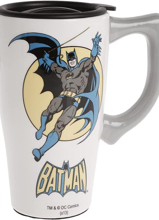 Spoontiques - Ceramic Travel Mugs - Batman Cup - Hot or Cold Beverages - Gift for Coffee Lovers