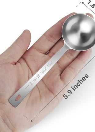 4Pcs Coffee Scoop Spoon - 1 Tablespoon 15ML Stainless Steel Long Handle Measuring Spoons for Ground Coffee, Loose Tea and Powder